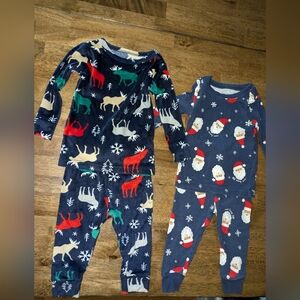Christmas pajamas, 2 pair, size 12 months